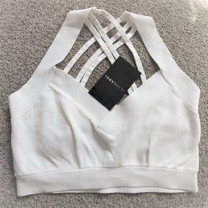 NWT JLUXLABEL White Strappy Crop Top L